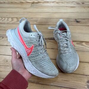 Nike React Infinity‎ Run Flyknit Platinum Tint Pink Blast CT2423-004 Womens 8.5